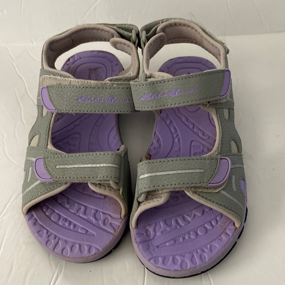 Eddie Bauer Laura River Sandal Hook And Loop Closure Gray and Lavender